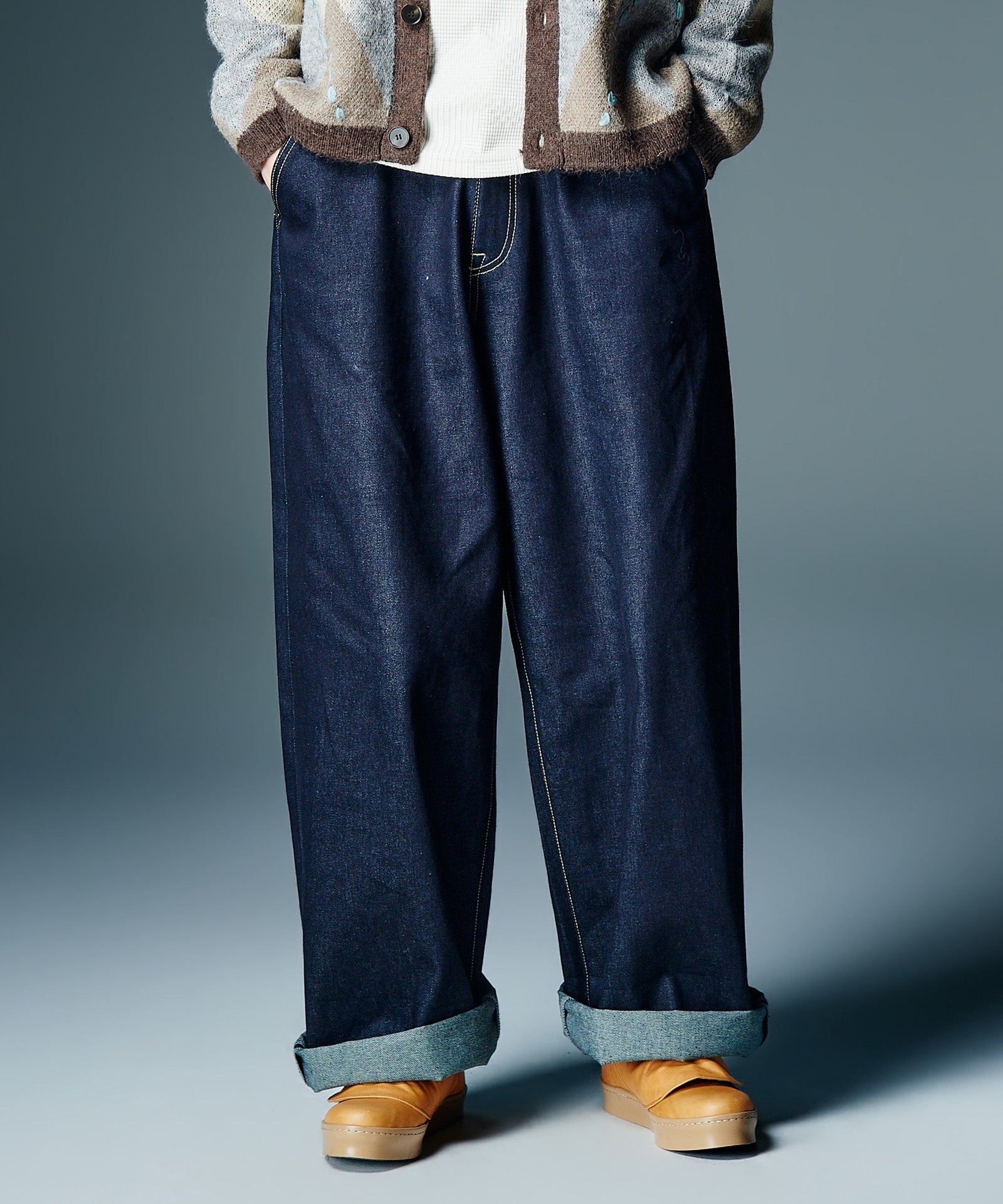 GB0326/P11 : Roll Up Baggy Denim / ロールアップバギーデニム