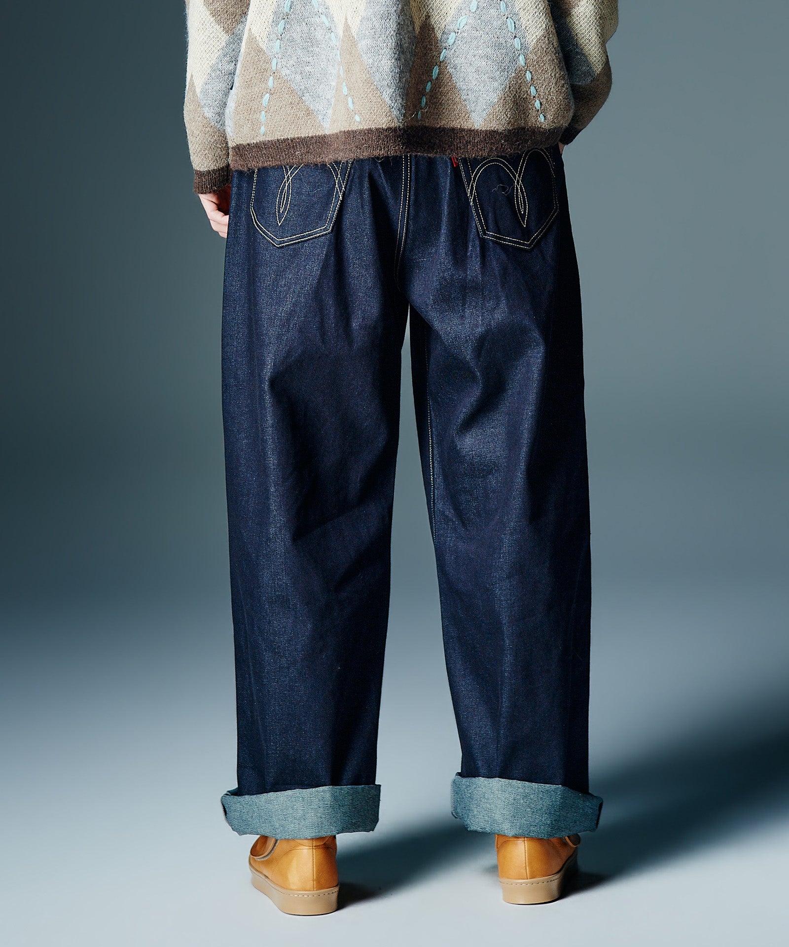 GB0326/P11 : Roll Up Baggy Denim / ロールアップバギーデニム