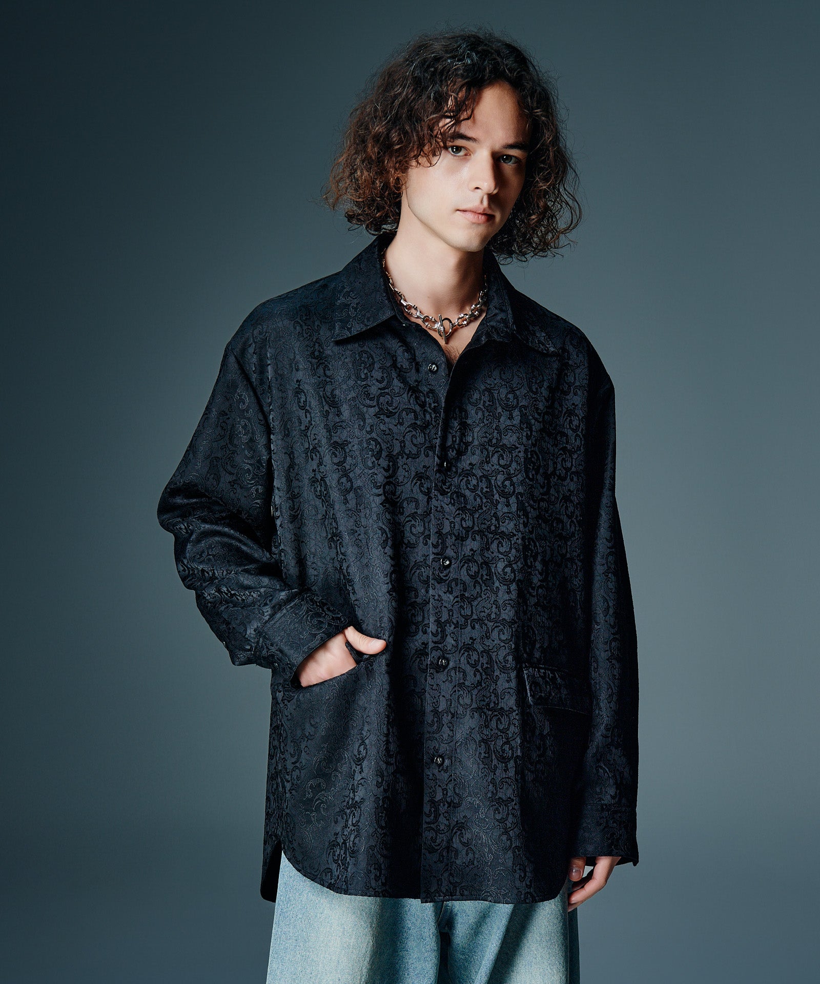 GB0326/SH05 : Suit Fabric Oversize Shirt / スーツファブリック