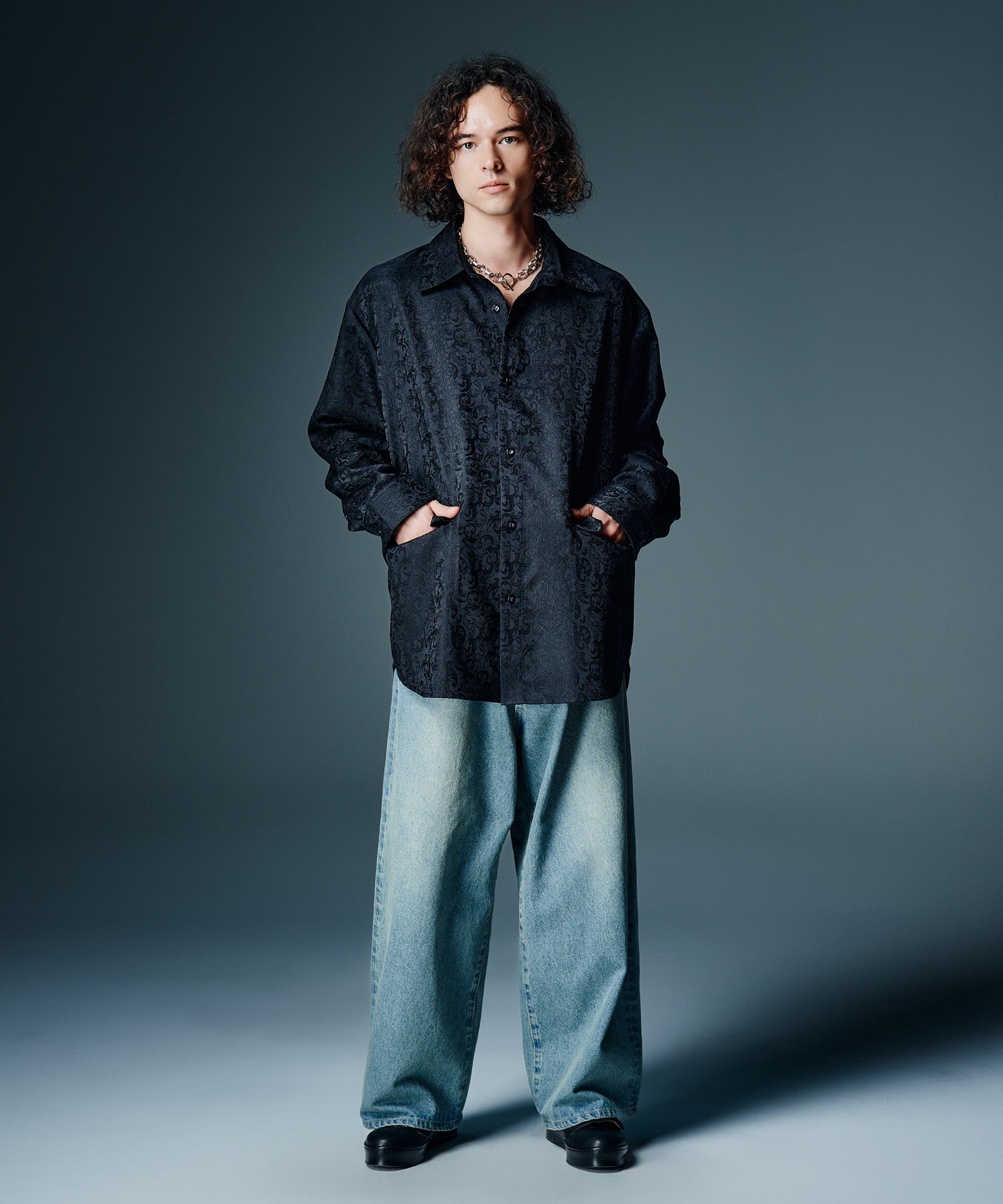 GB0326/SH05 : Suit Fabric Oversize Shirt / スーツファブリック