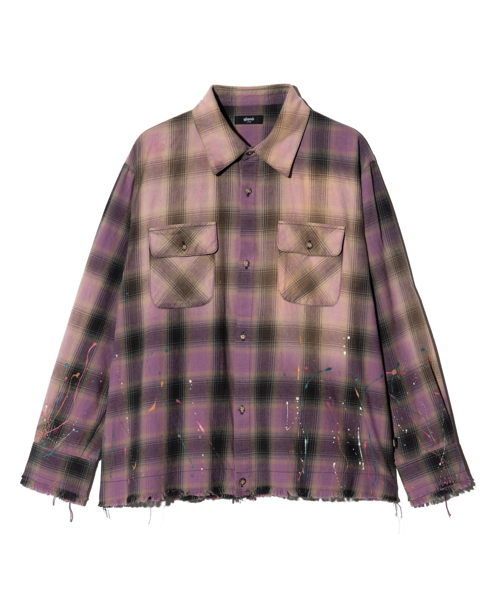 GB0326/SH07 : Paint Splash Check Shirt / ペイントスプラッシュ