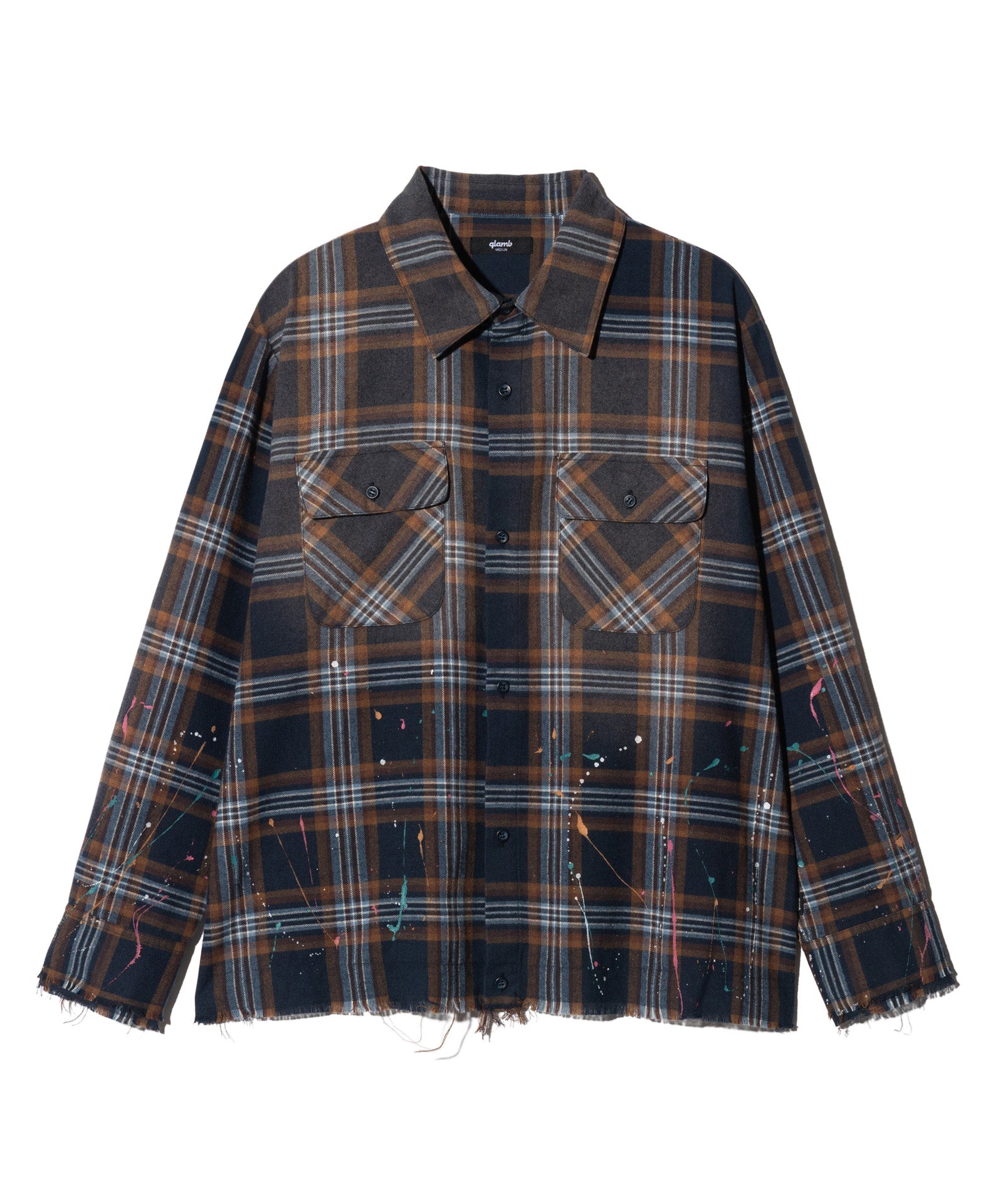 GB0326/SH07 : Paint Splash Check Shirt / ペイントスプラッシュ