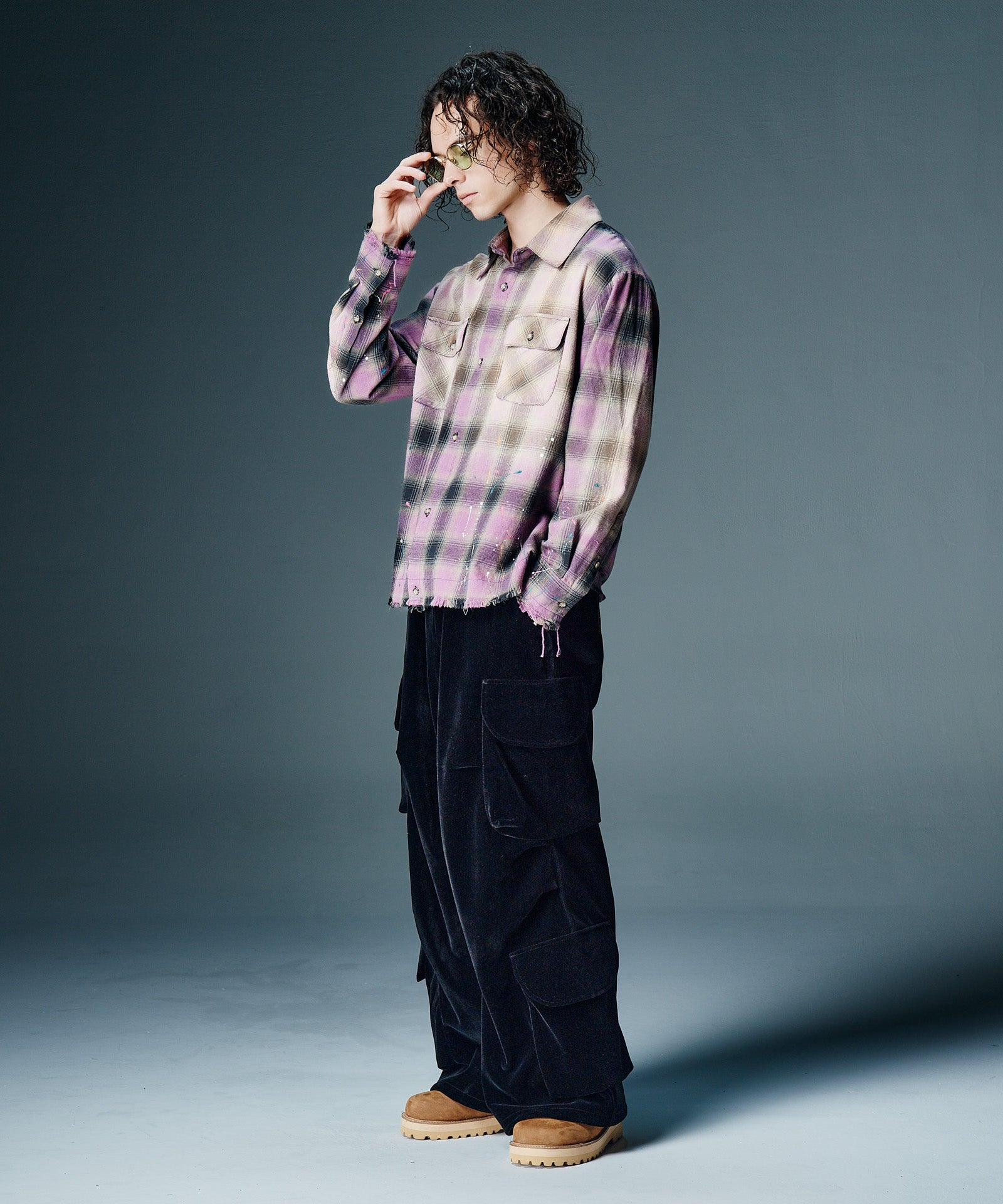 GB0326/SH07 : Paint Splash Check Shirt / ペイントスプラッシュ