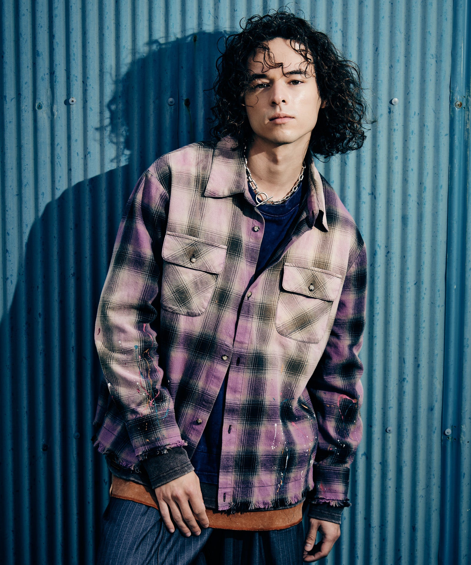 GB0326/SH07 : Paint Splash Check Shirt / ペイントスプラッシュ