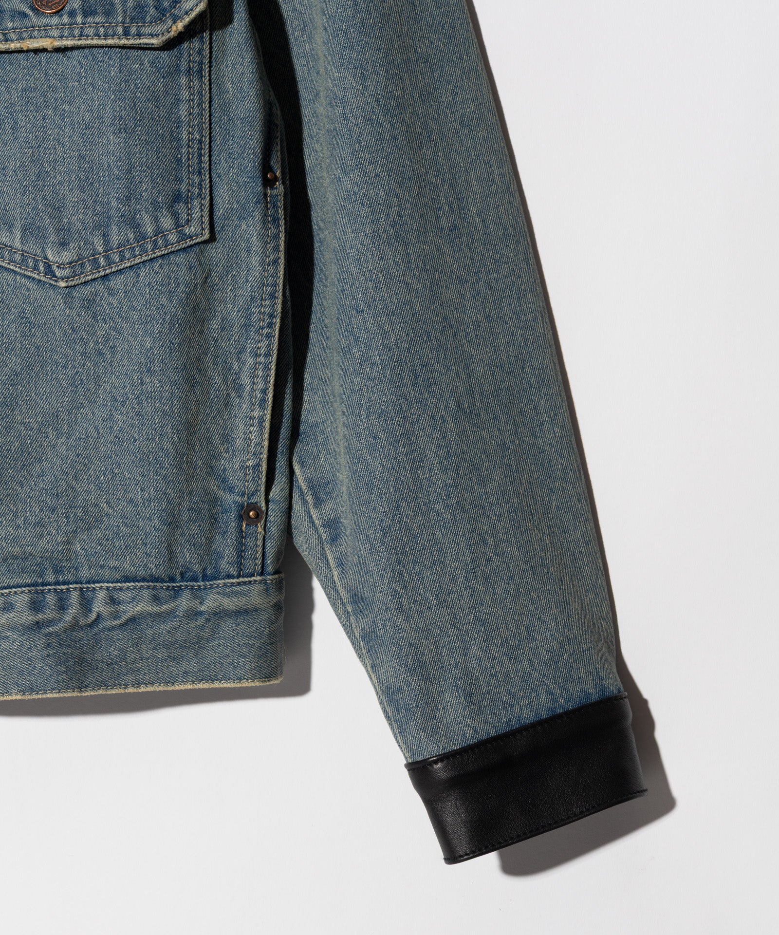 GB0326/ST01 : Leather Combination Denim Set Up / レザー