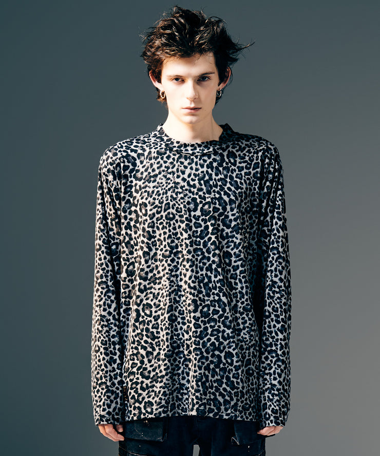 Leopard Mock Neck Cutsew