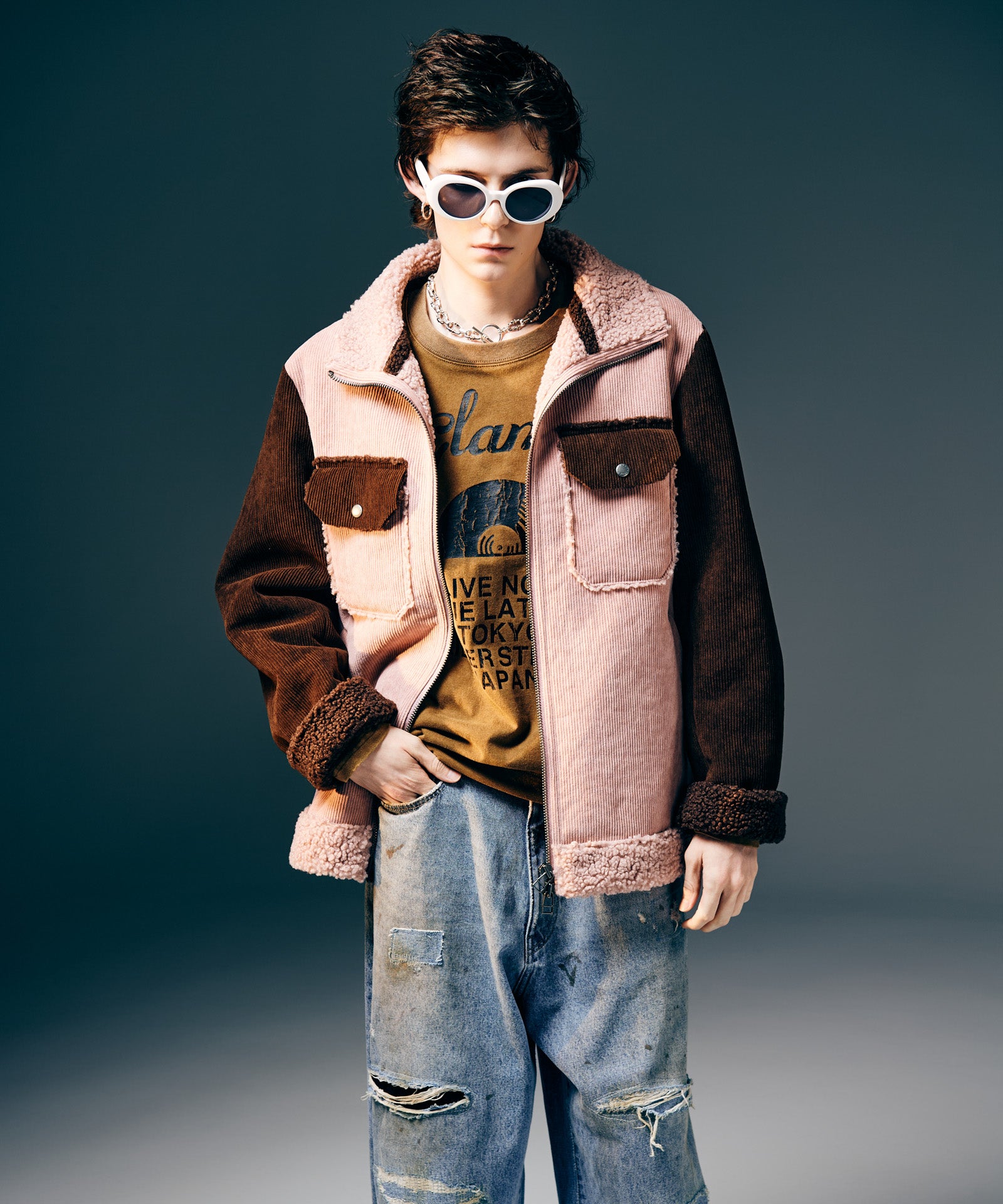 GB0425/JKT08 : High Neck Corduroy Ranch Jacket / ハイネック
