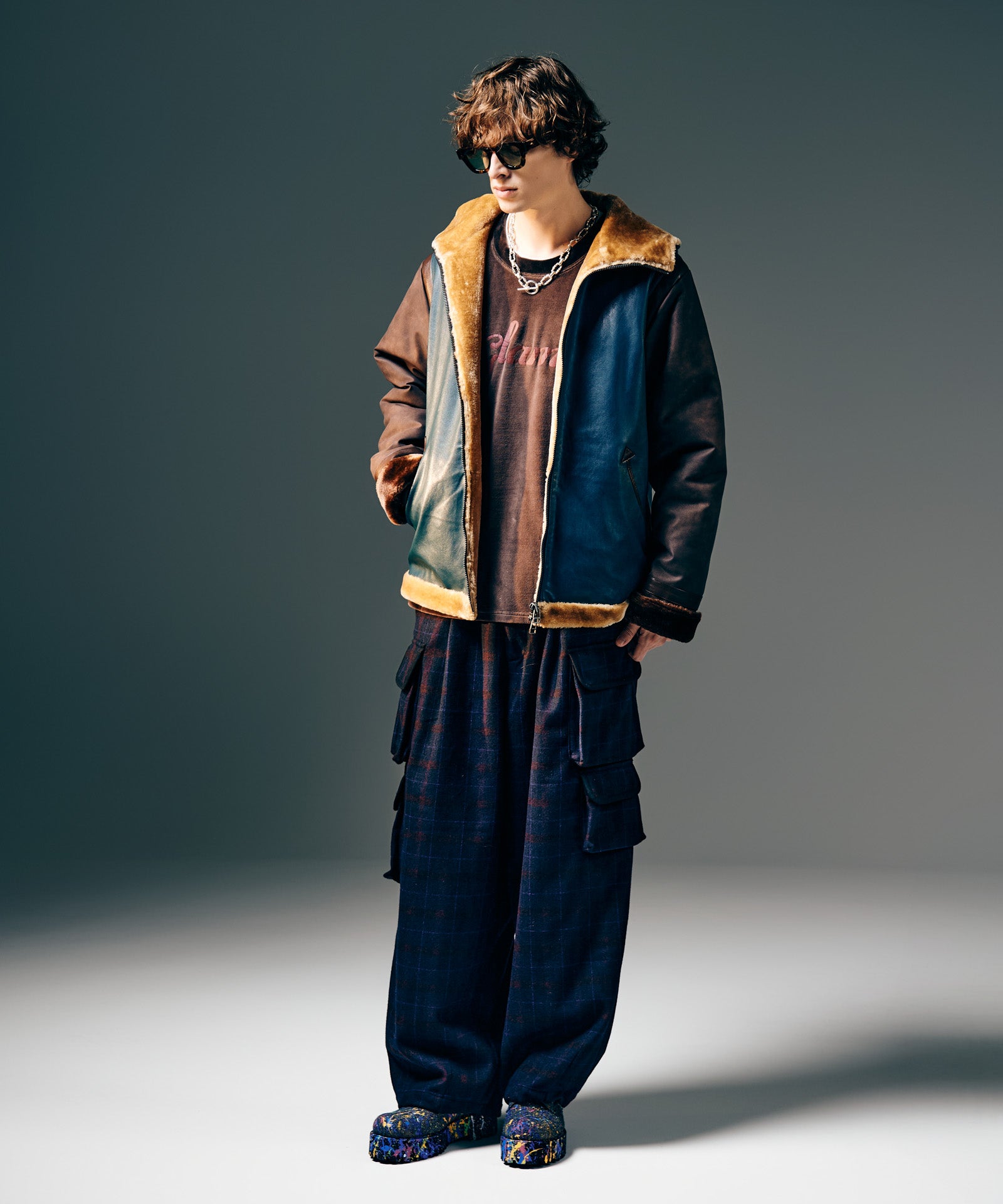 GB0425/P04 : Asymmetry Cargo Tweed Pants / アシンメトリーカーゴ
