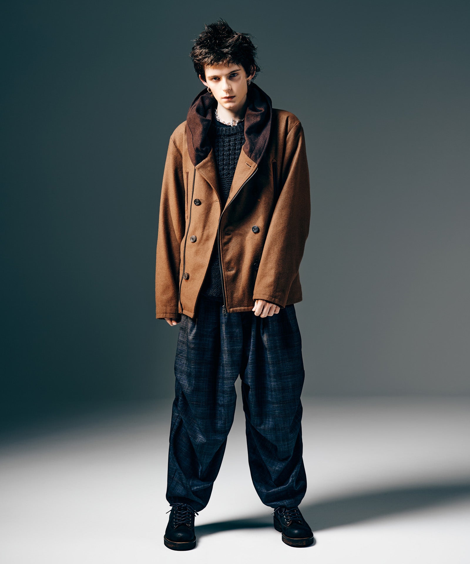 GB0425/P06 : Glen Check Tuck Pants / グレンチェックタックパンツ