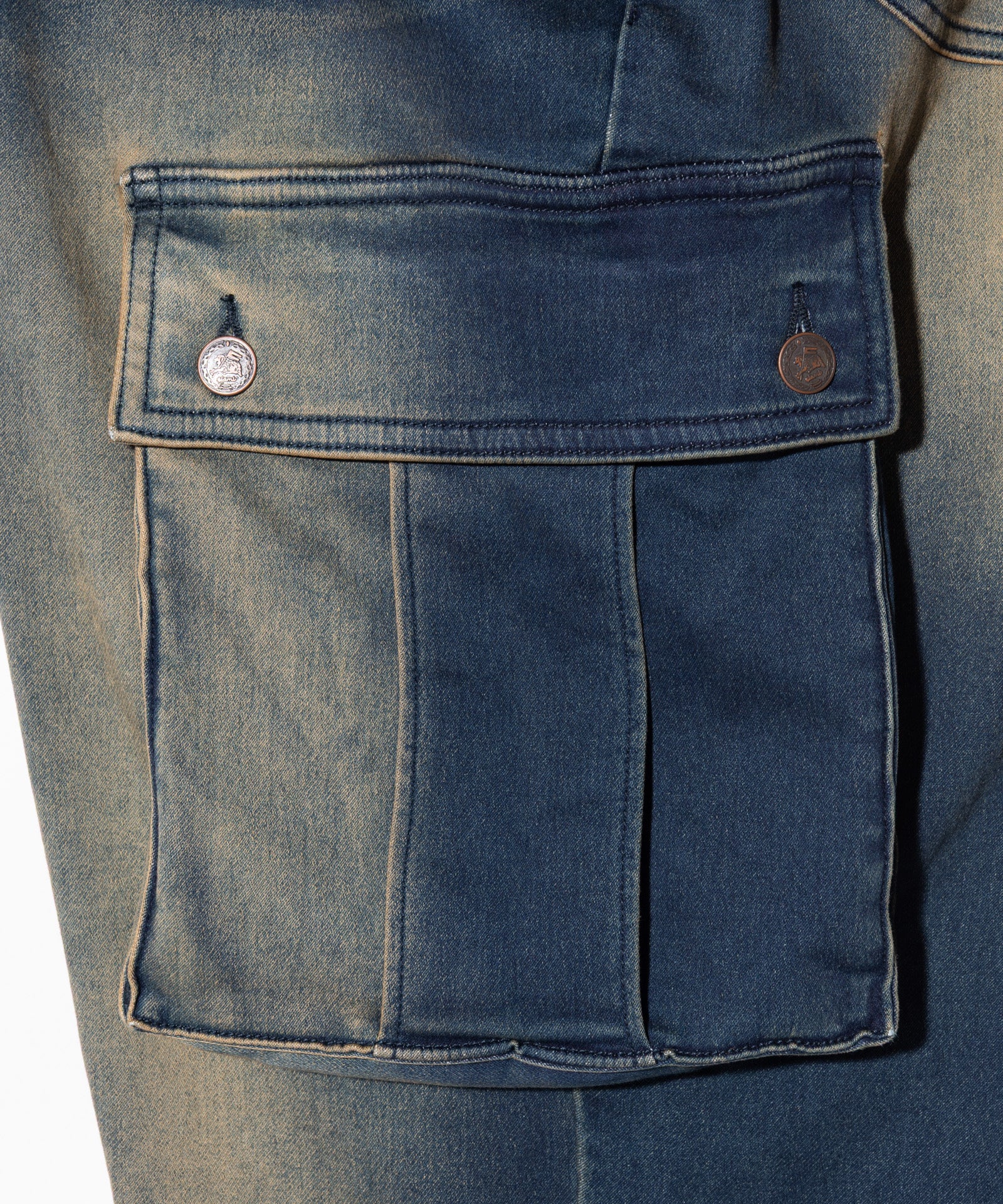 GB0425/P08 : Knit Denim Cargo Pants / ニットデニムカーゴパンツ