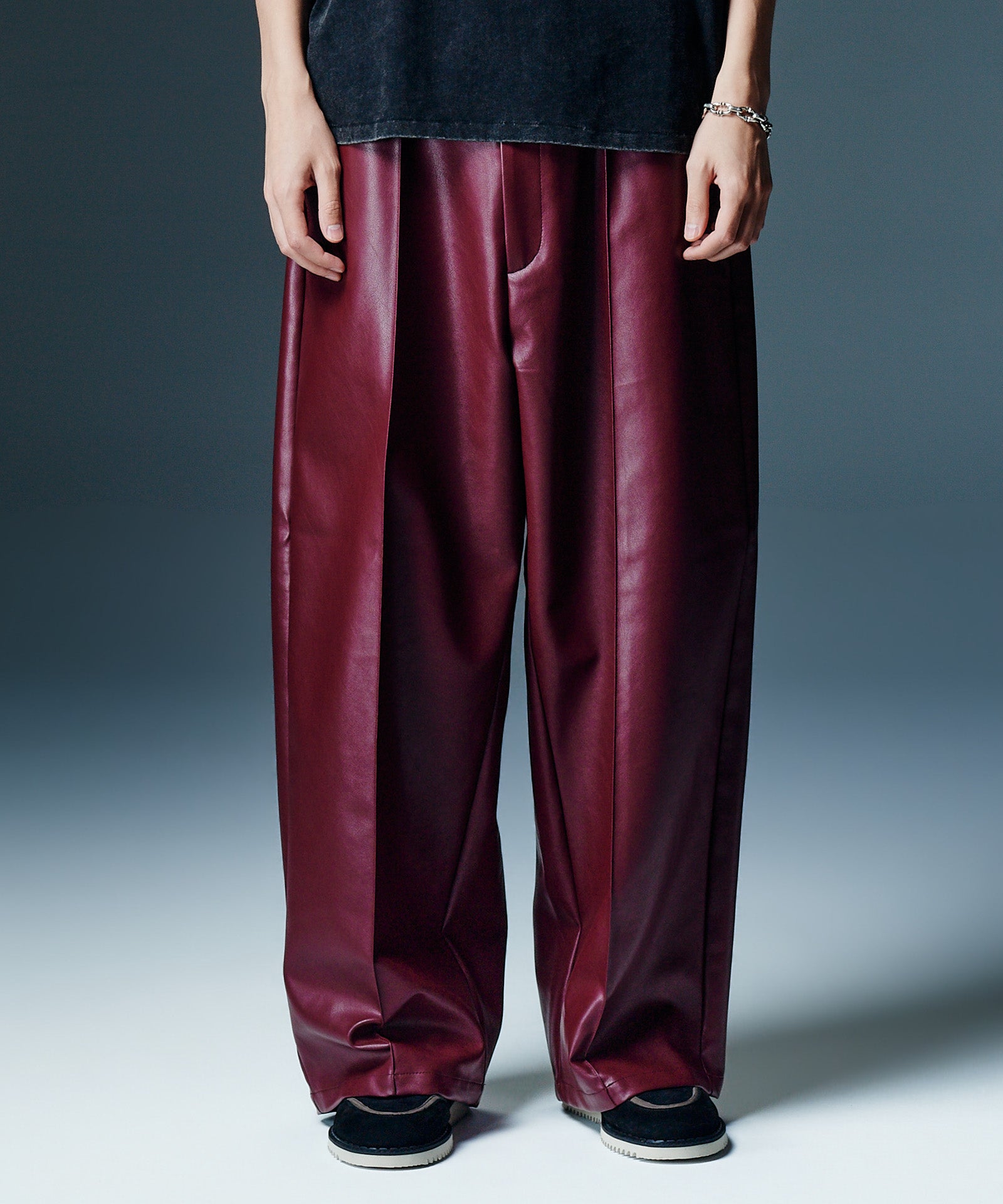 Synth Leather Baggy Slacks / シンセレザーバギースラックス