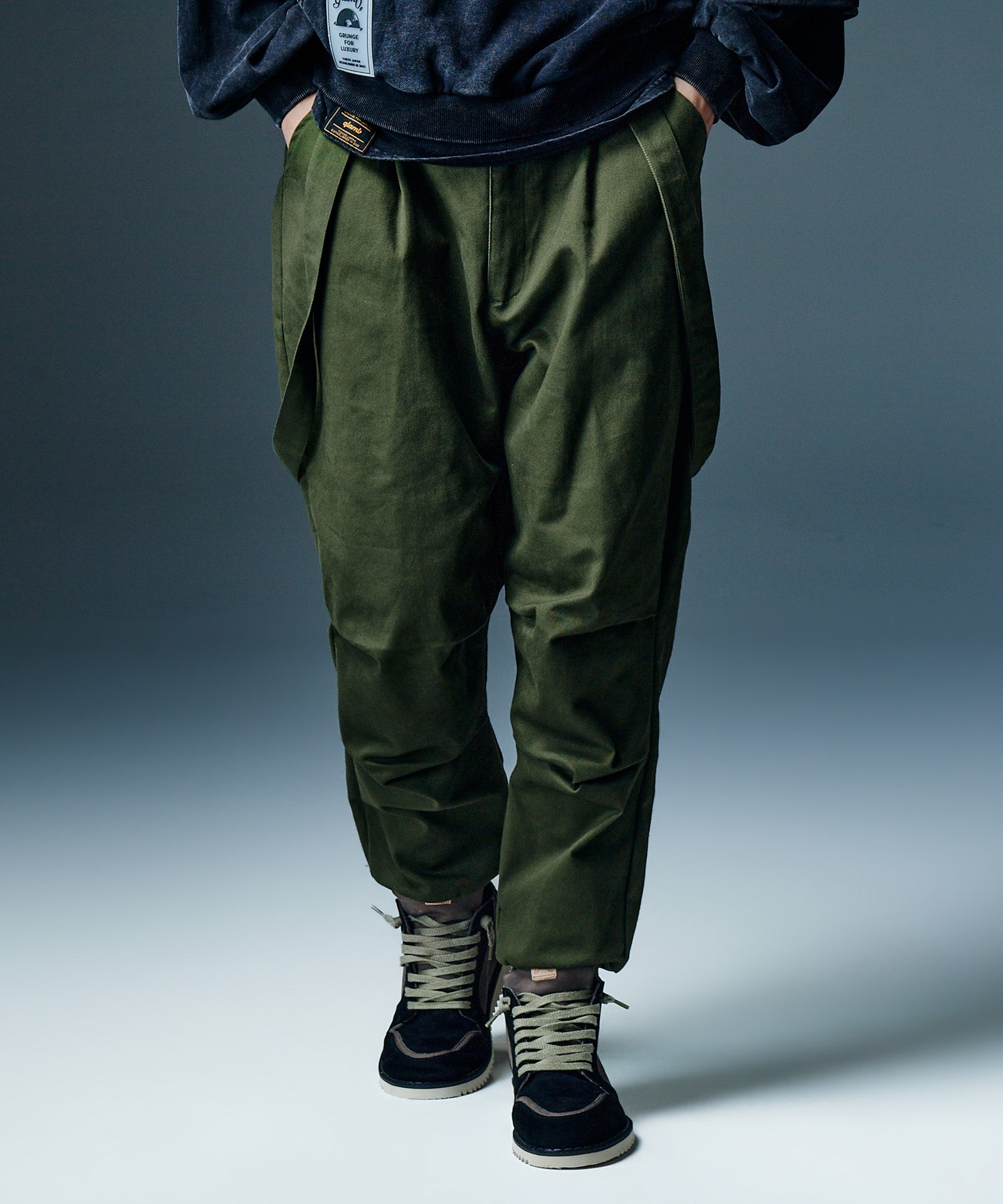 GB0426/P08 : Suspender Sarouel Pants / サスペンダーサルエルパンツ