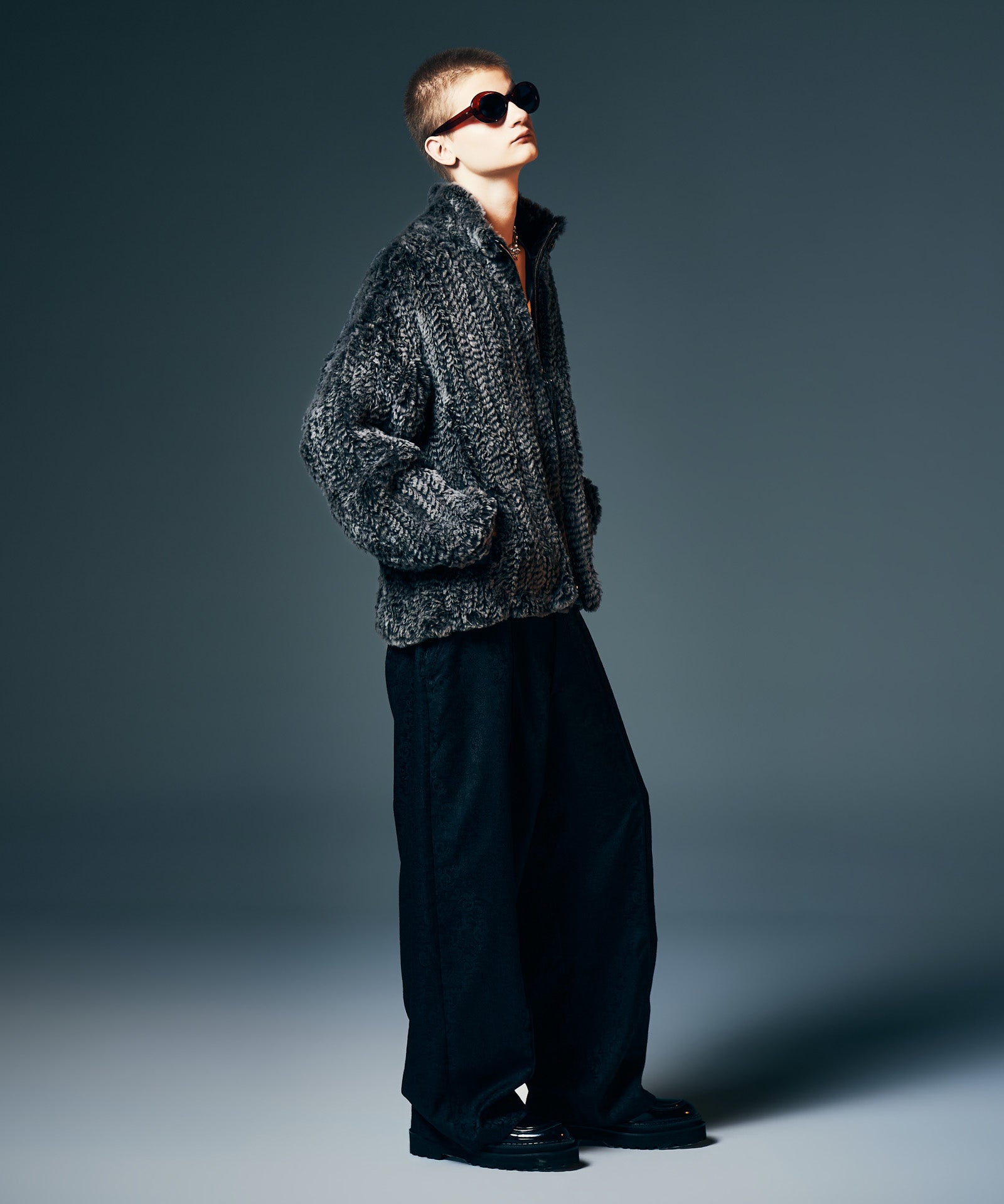 GB0326/P10 : Suit Fabric Baggy Pants / スーツファブリックバギー