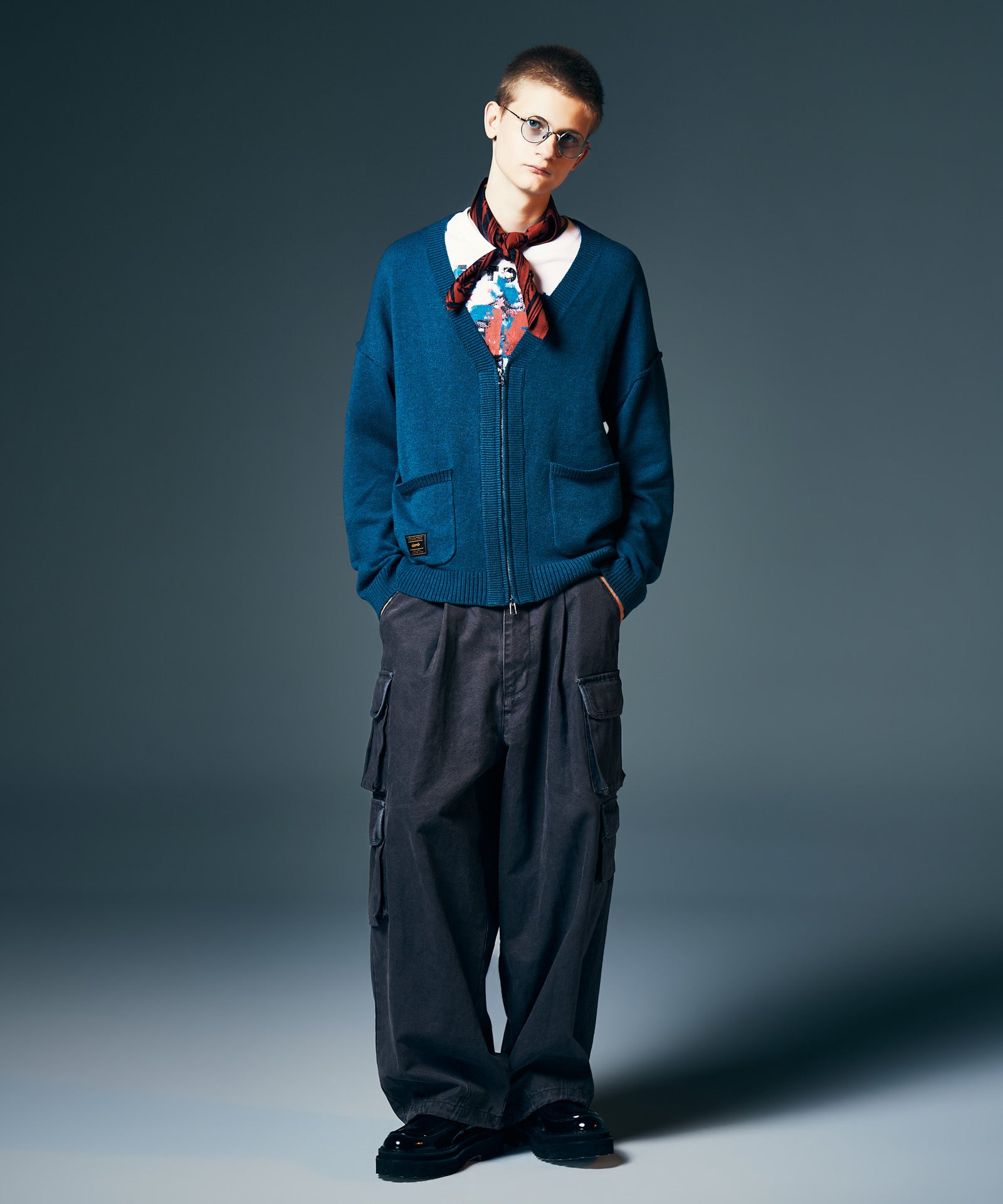 GB0326/KNT12 : Zip Knit Cardigan / ジップニットカーディガン