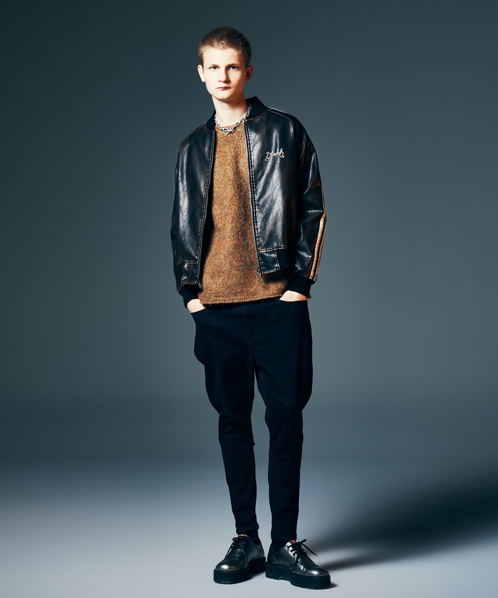 GB0326/JKT12 : Fade Leather Track Jacket / フェイドレザートラック
