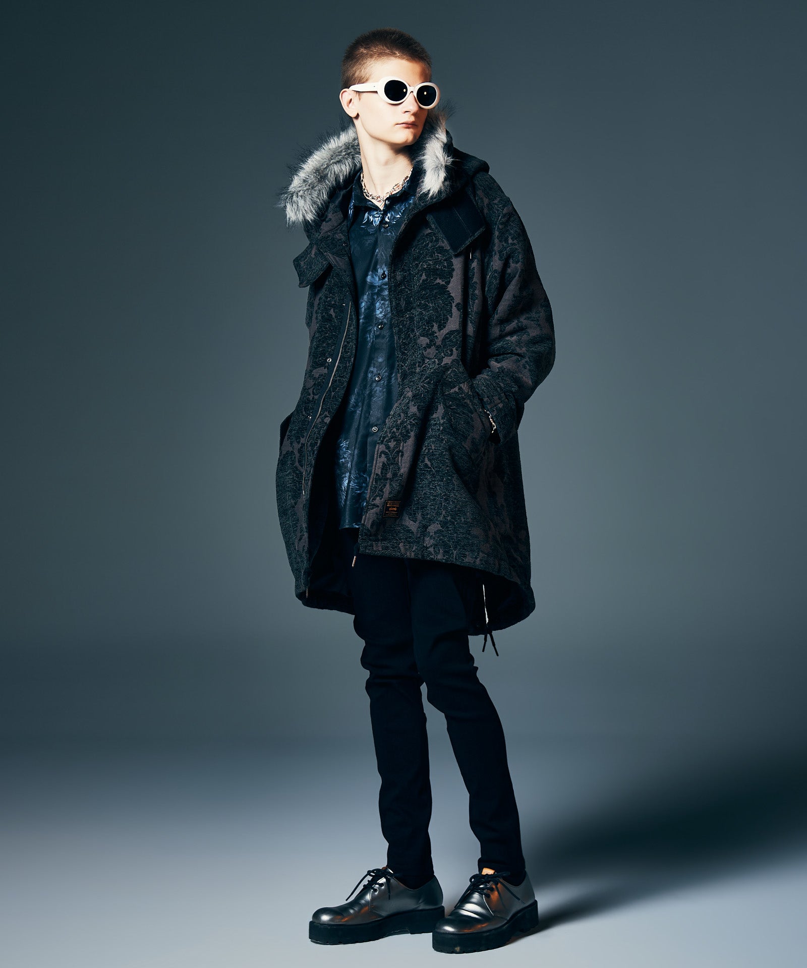 GB0326/JKT11 : High Neck Mods Coat / ハイネックモッズコート