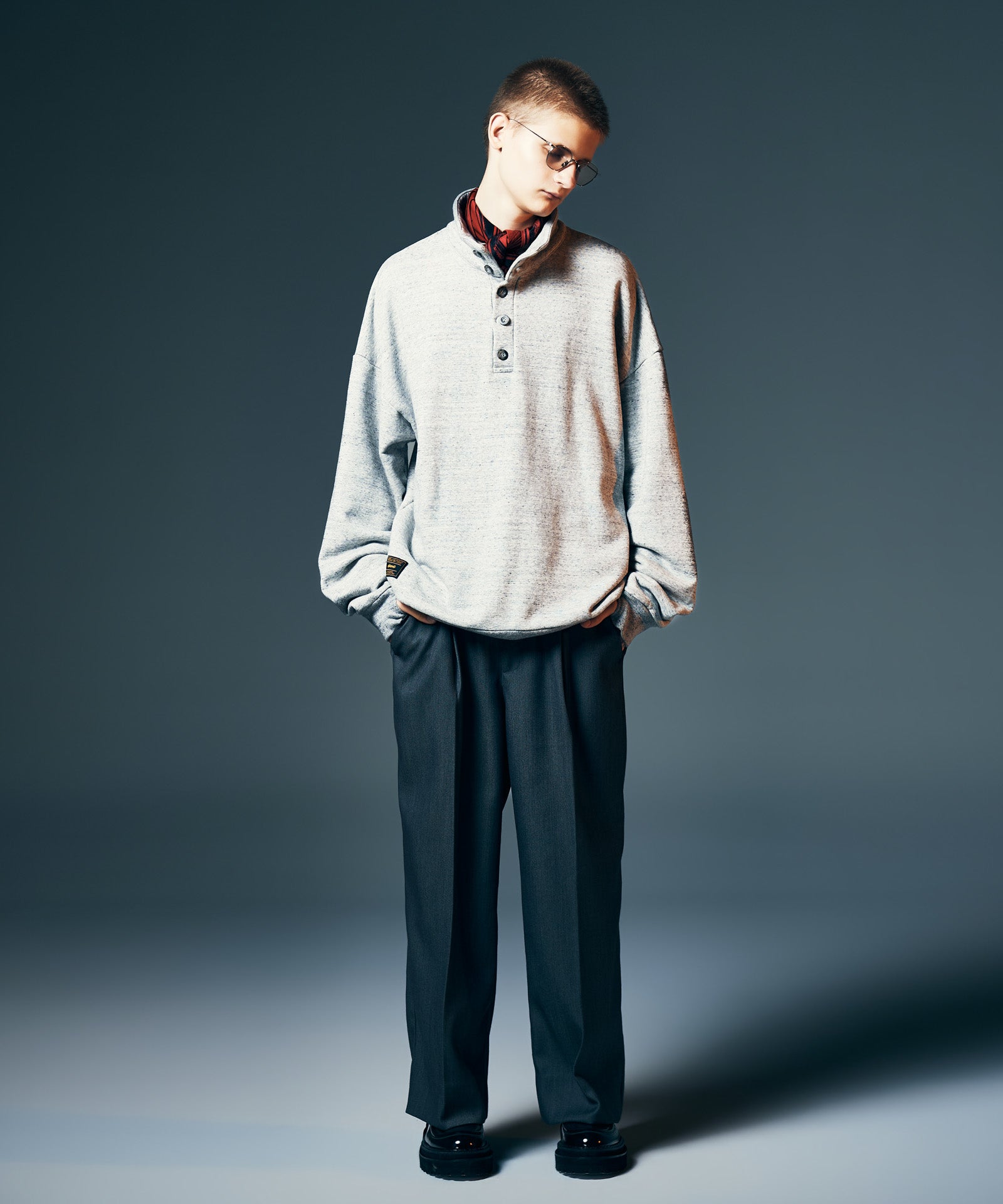 GB0326/CS16 : Henley High Neck Sweat / ヘンリーハイネック