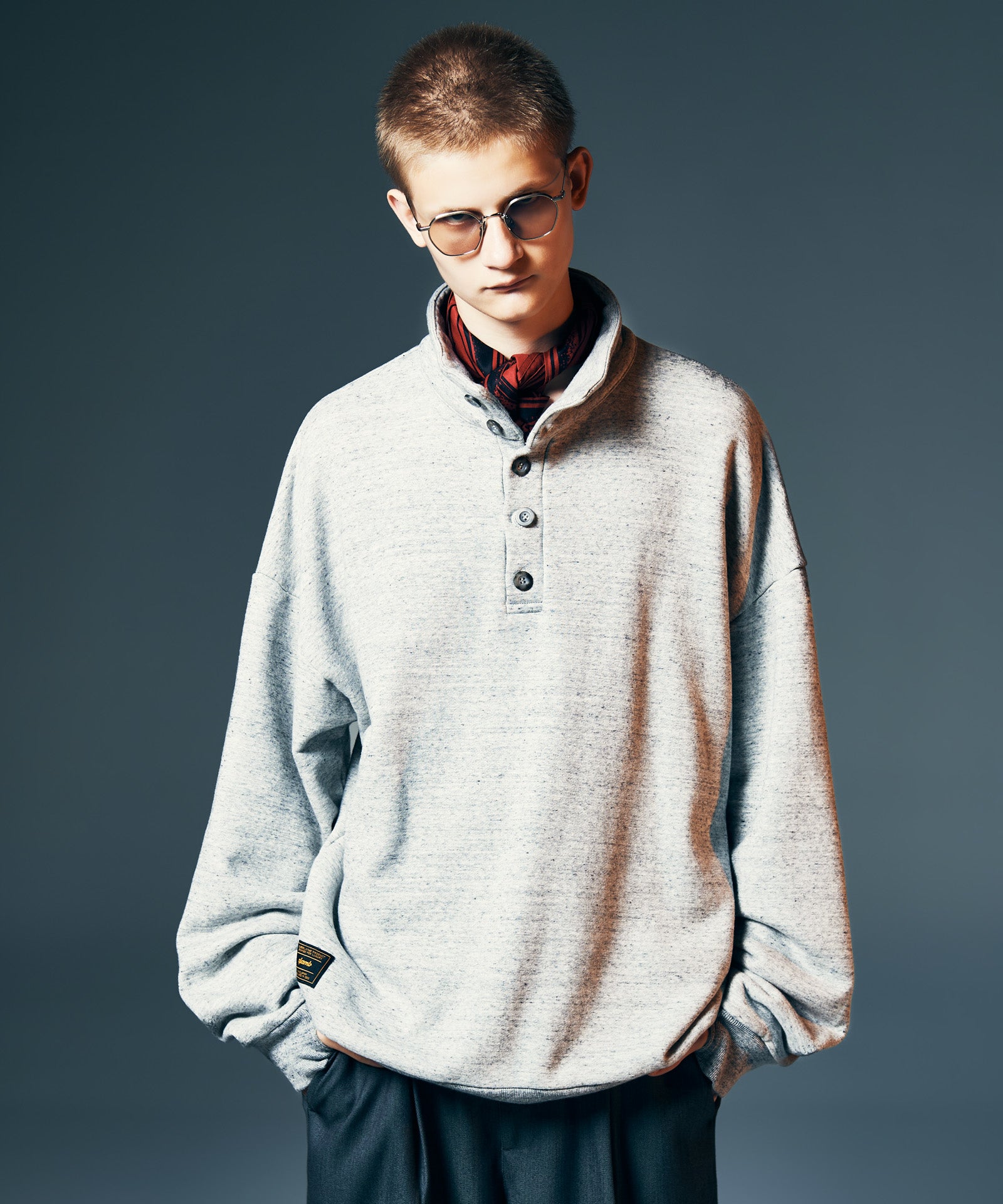 GB0326/CS16 : Henley High Neck Sweat / ヘンリーハイネック