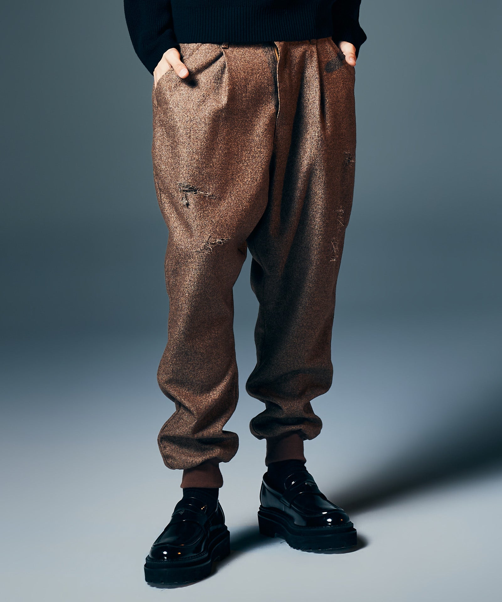GB0326/P05 : Tweed Jogger Pants / ツイードジョガーパンツ | glamb