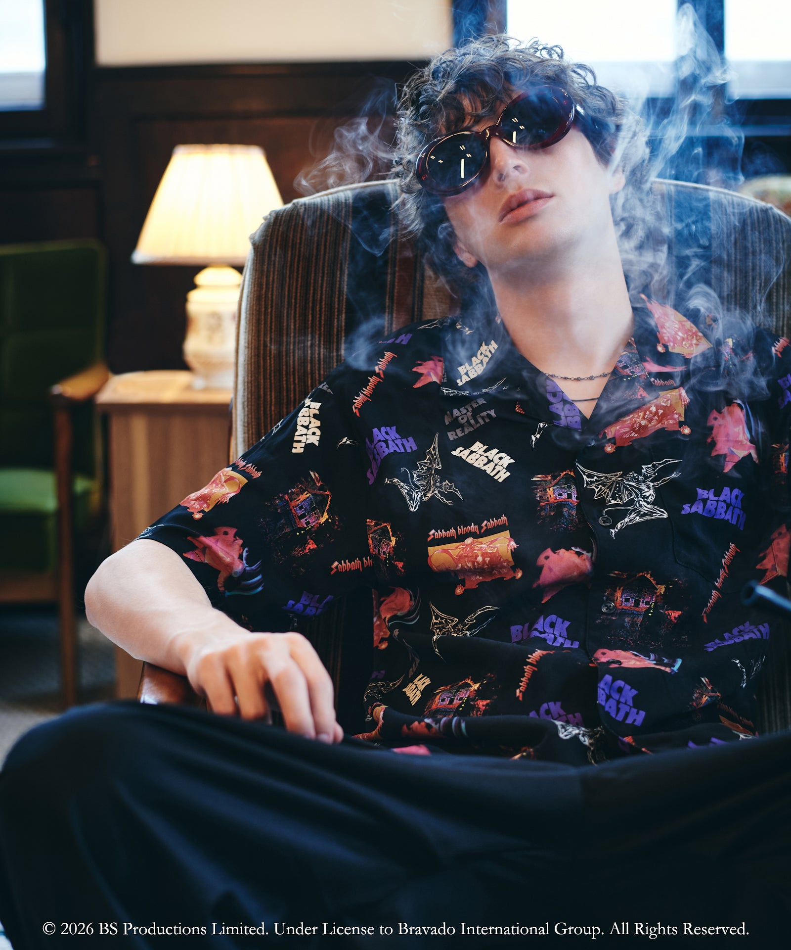 블랙 안식일 오픈 칼라 셔츠 / 블랙 안식일 오픈 칼라 셔츠