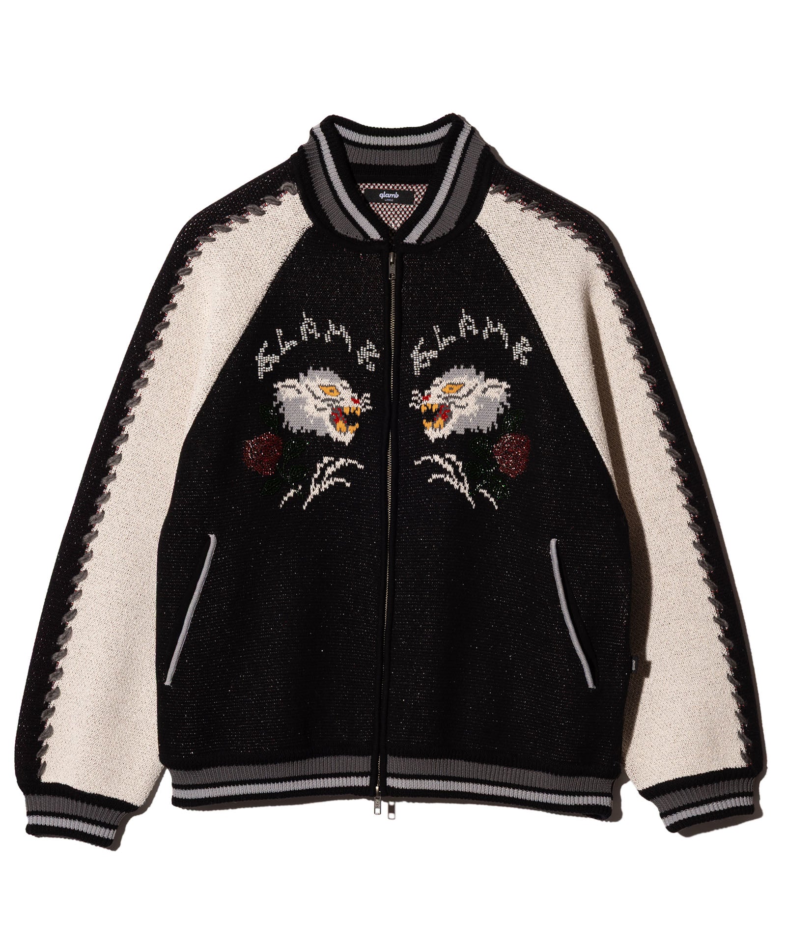 GB0126/JKT05 : White Tiger Knit Ska Jumper / ホワイトタイガー